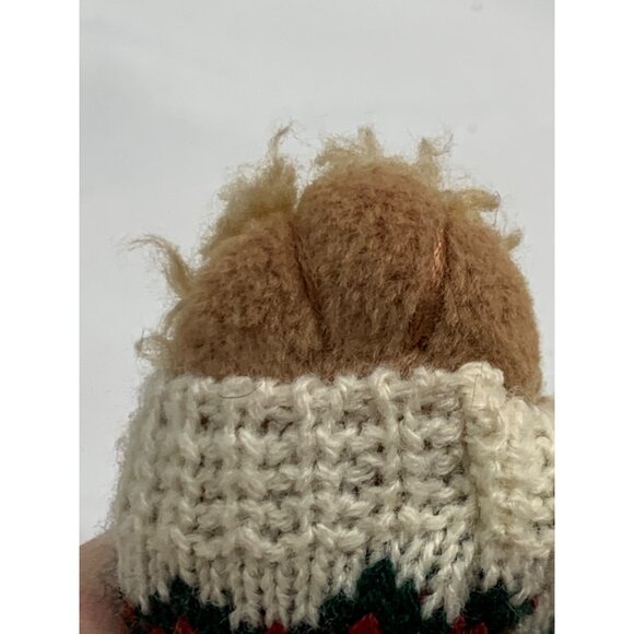 Vintage Plush Beary Theodor Teddy Festive Knit Sweater Hat 8" Polyester Soft - Picture 10 of 14